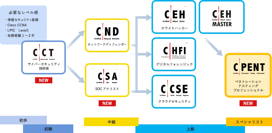 EC-Council各資格の位置付け