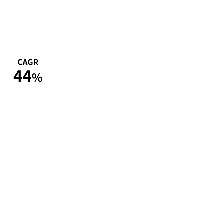 売上高 CAGR 44%