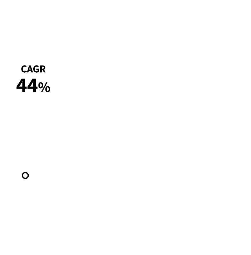 売上高 CAGR 約50%